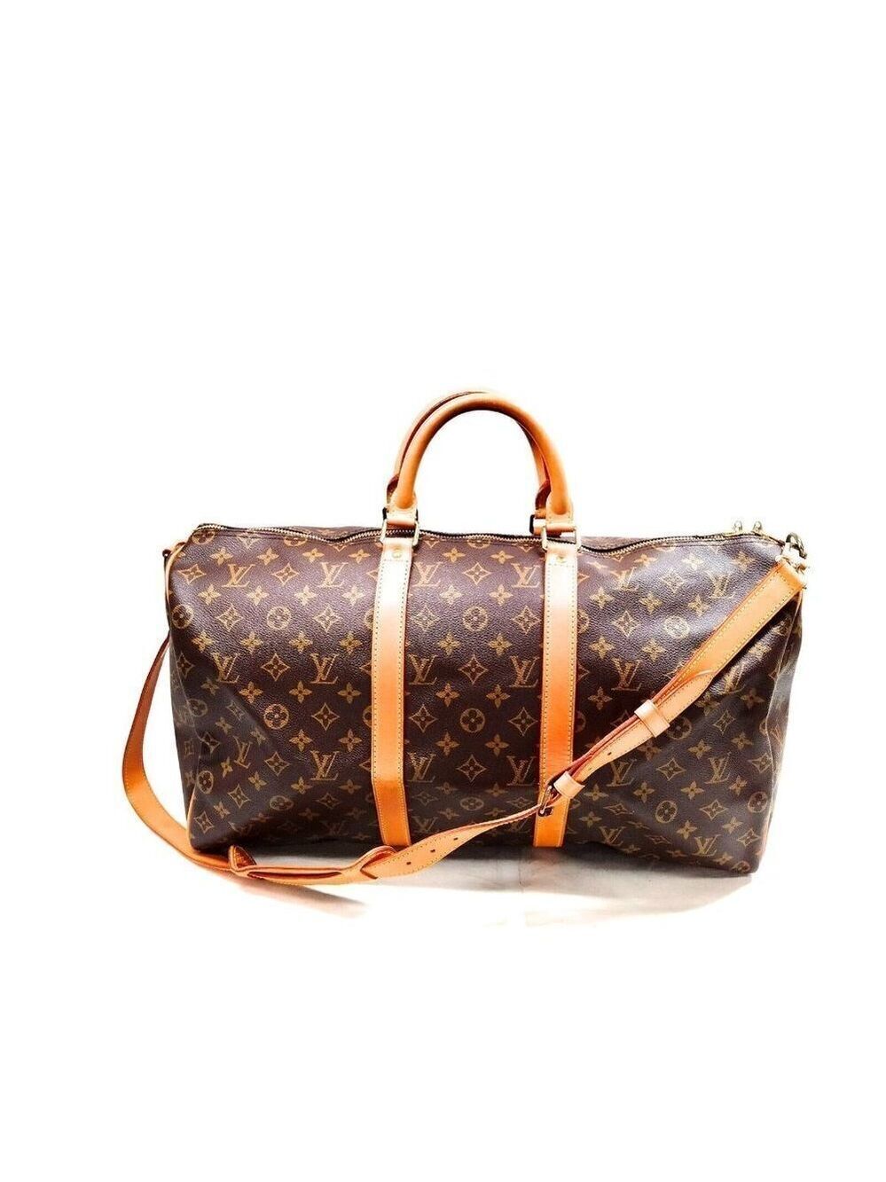 100% Authentic Louis Vuitton Keepall Bandouliere 50 Monogram Travel Bag #MN849